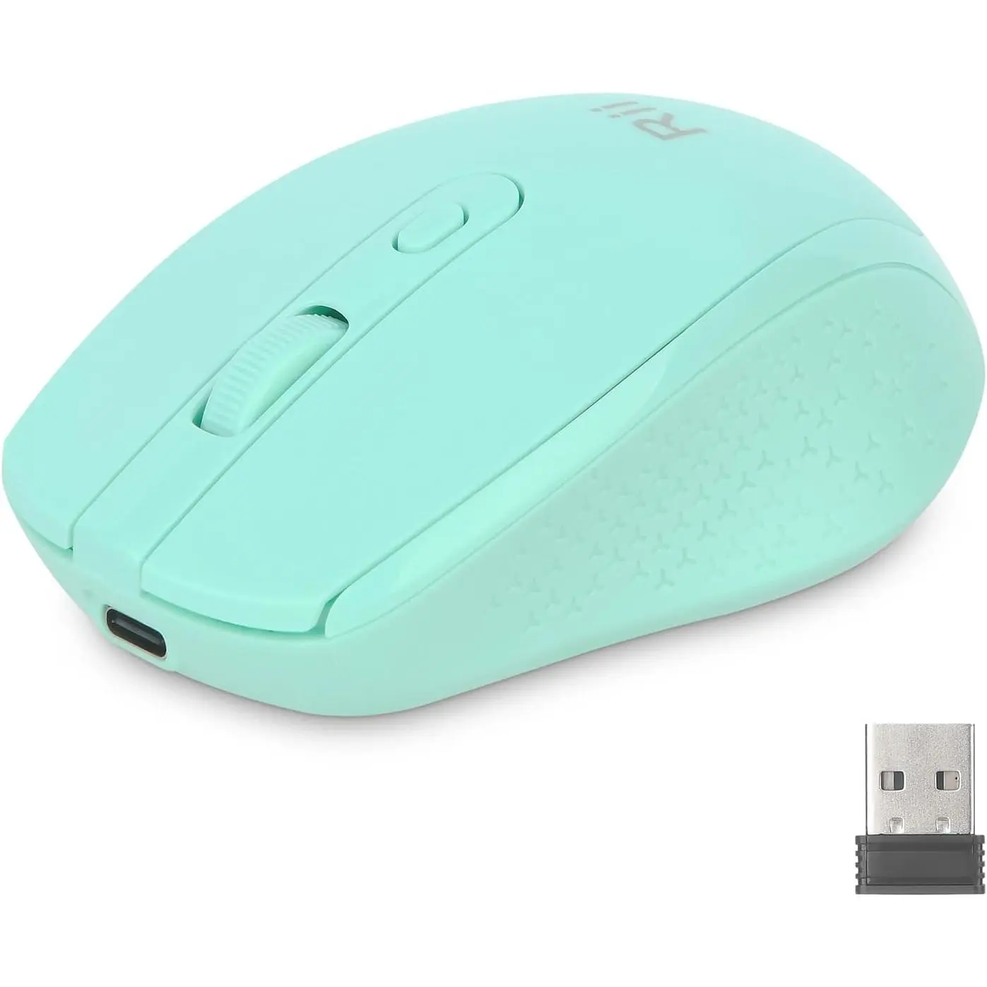 RM213 Rechargeable Mini   ( 5.1+2.4G Hz)  Mode,Travel-Friendly Mice,DPI 800 1200 1600,Type-C Port, Portable PC  for  Windows 11/10/8/7/XP/Vista,Mint Green