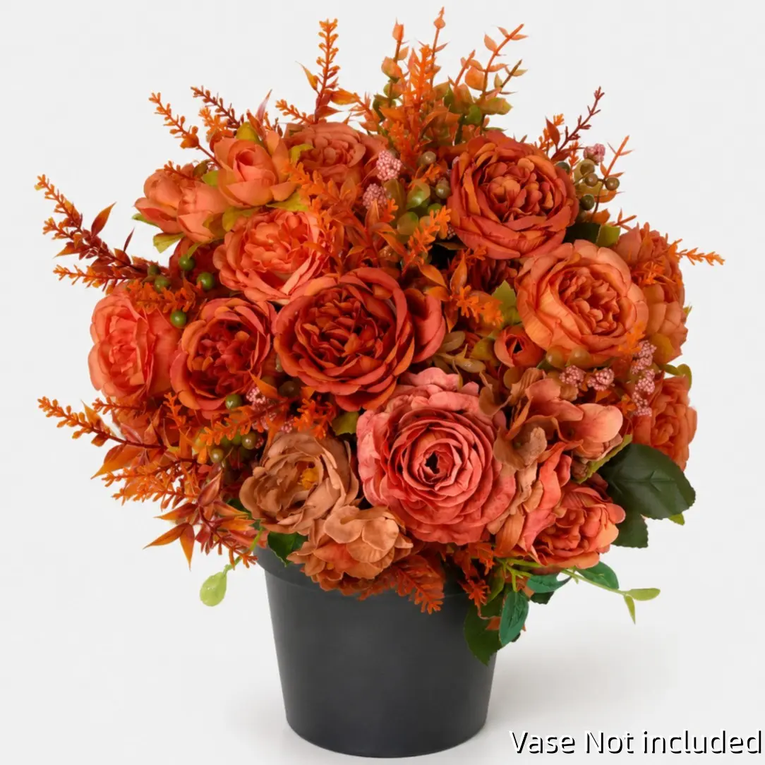 8pcs Autumn Artificial Flower Home Decor, Vintage Peony Rose Bouquet, Thanksgiving Festival Decoration, Wedding Table Arrangement