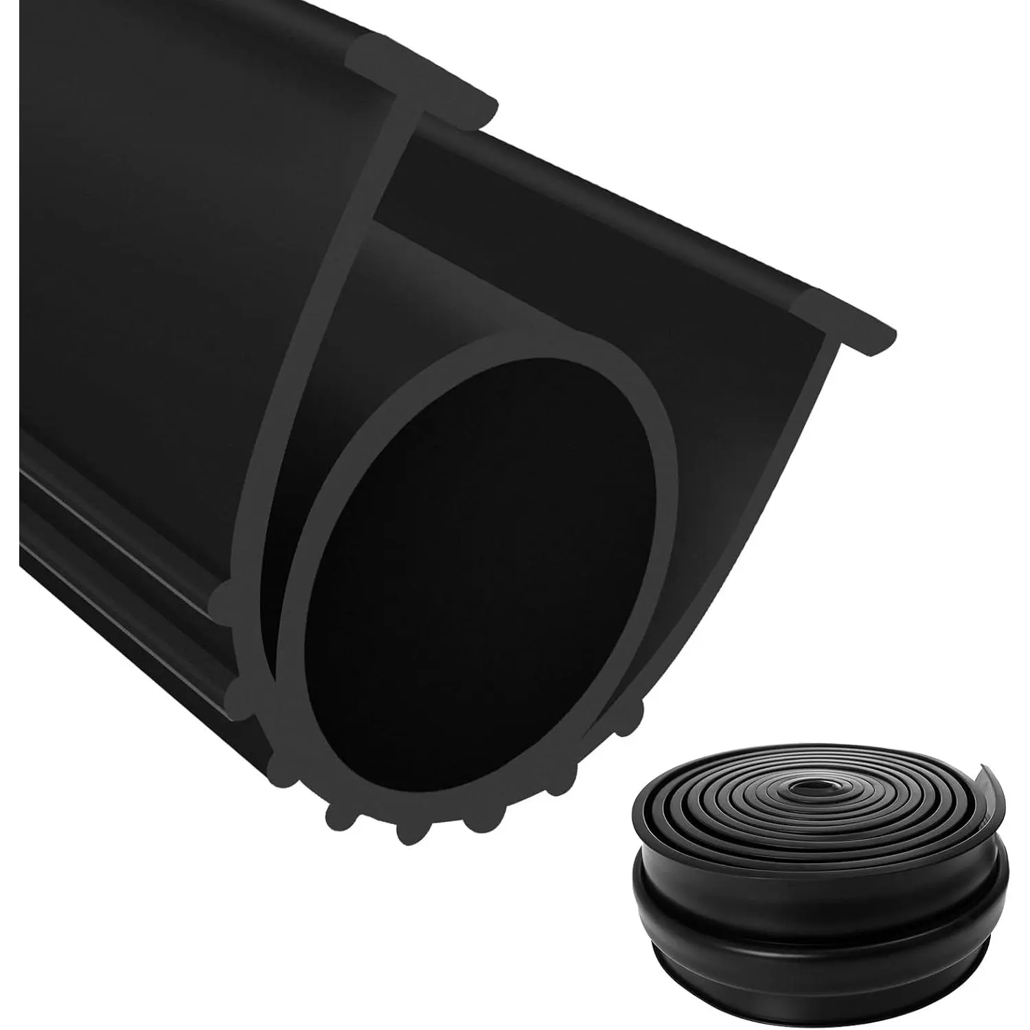 16FT Garage Door Bottom Seal, U+O Ring T-End 5/16" EPDM Rubber
