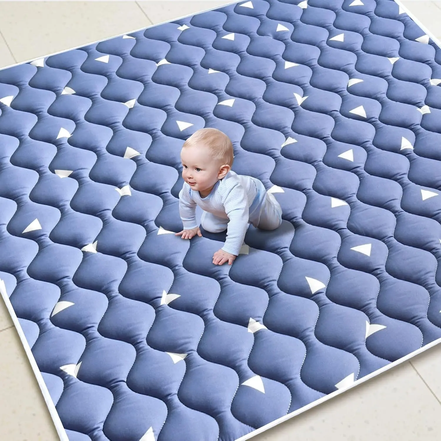 Extra Large Baby Play Mat for Floor 71" X 59", Premium Thicken Foam One-Piece Crawling Mat, Non-Slip Cushioned Activity Playmat for Babies, Toddlers, Infants for Play & Tummy Time