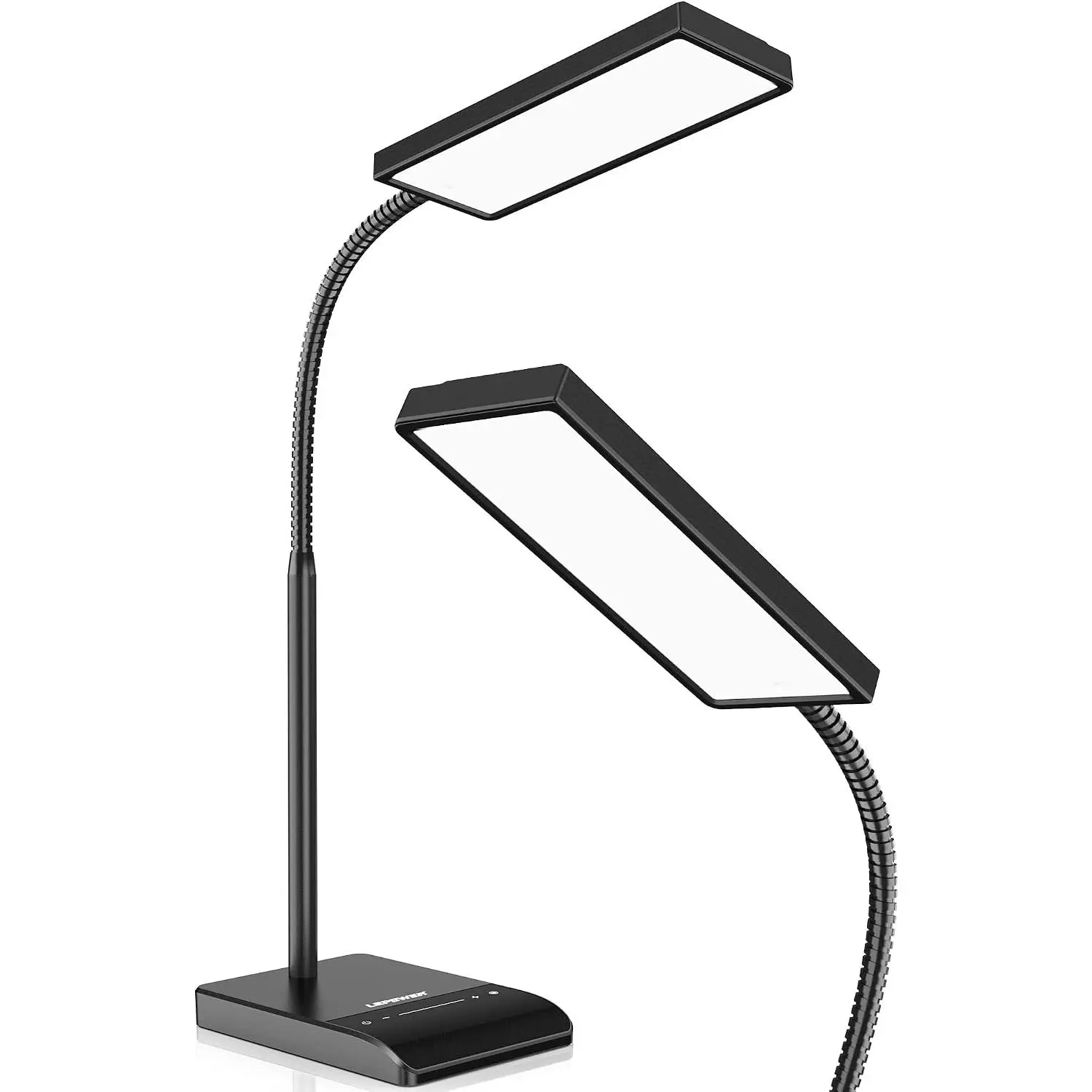 LED Desk Lamp with 800LM Output, 12W Eye-Caring Gooseneck Lamp, Touch Control, 50 Lighting Modes, for Home Office Study (Black), Led Lights