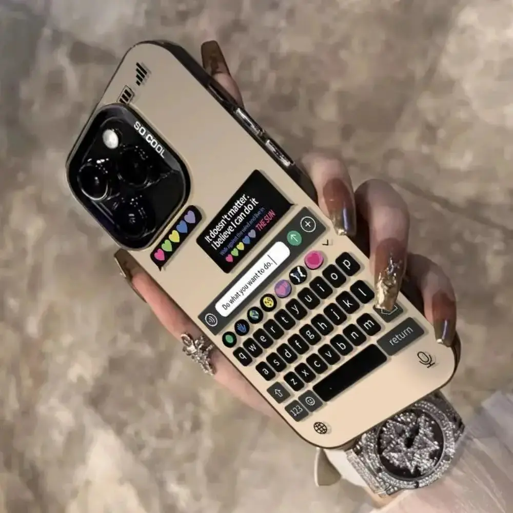 Phone Case: 26-key Keyboard: Laser Vitality Case with Half-Lens Cover. Suitable for Apple iPhone 14 Pro Series Cases, iPhone 13 Protective Cover, iPhone 11/12. Suitable for iPhone 15 Plus Case, iPhone 14 Pro Max, iPhone 13 Protective Cover, iPhone 12
