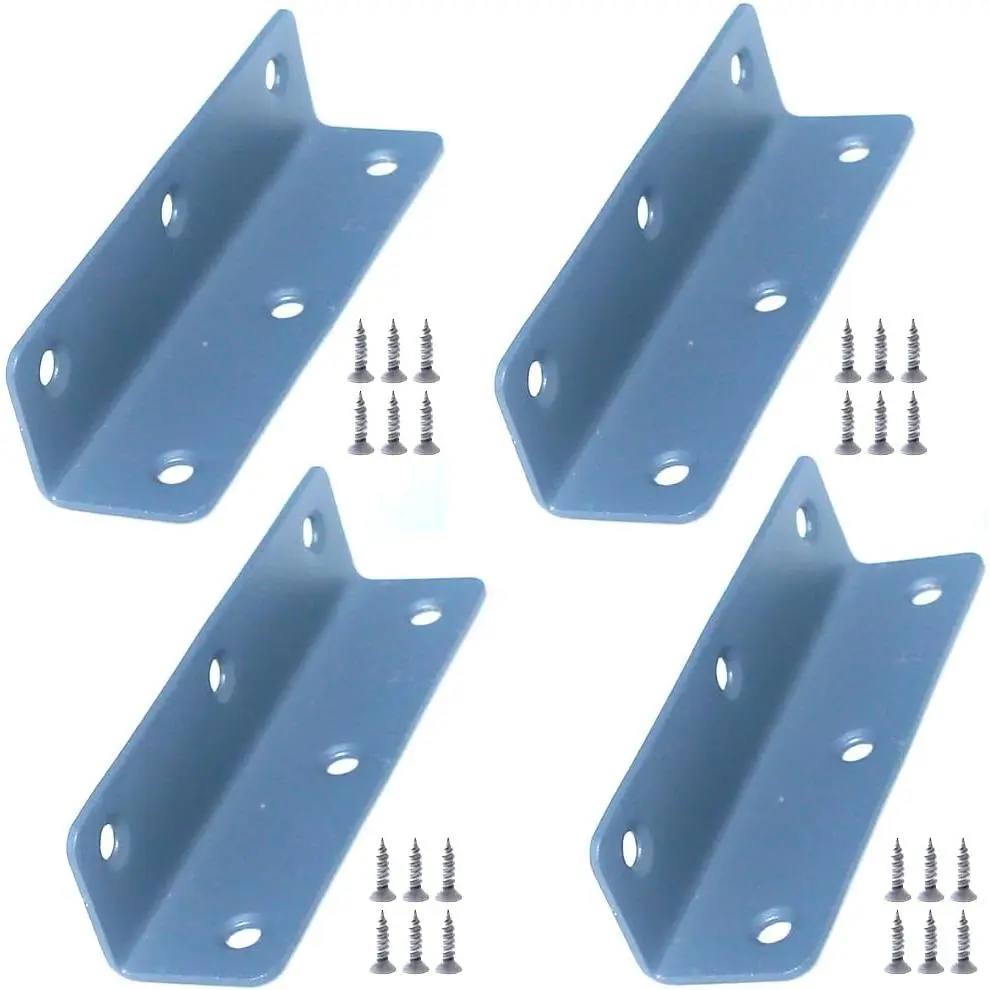 L Brackets, 4 count Corner Brace Angle ,  Stainless Steel Bracket,4'' x 1'' M, Thickness 2mm,  Shelf, Furniture, Cabinet Corner Bracket with Screws (Gray)