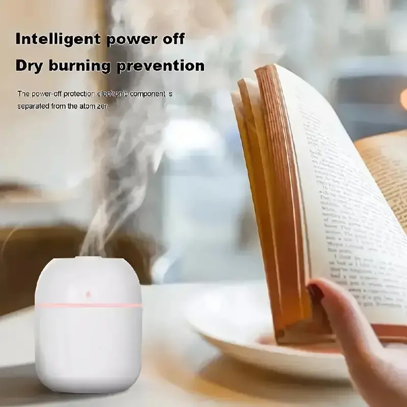 1count Air Humidifier with USB Charging Cable, Silent Large Spray Plastic Diffuser with Color-Changing Light, Portable Desktop Humidifier, Noiseless Humidifier, Creative Gift