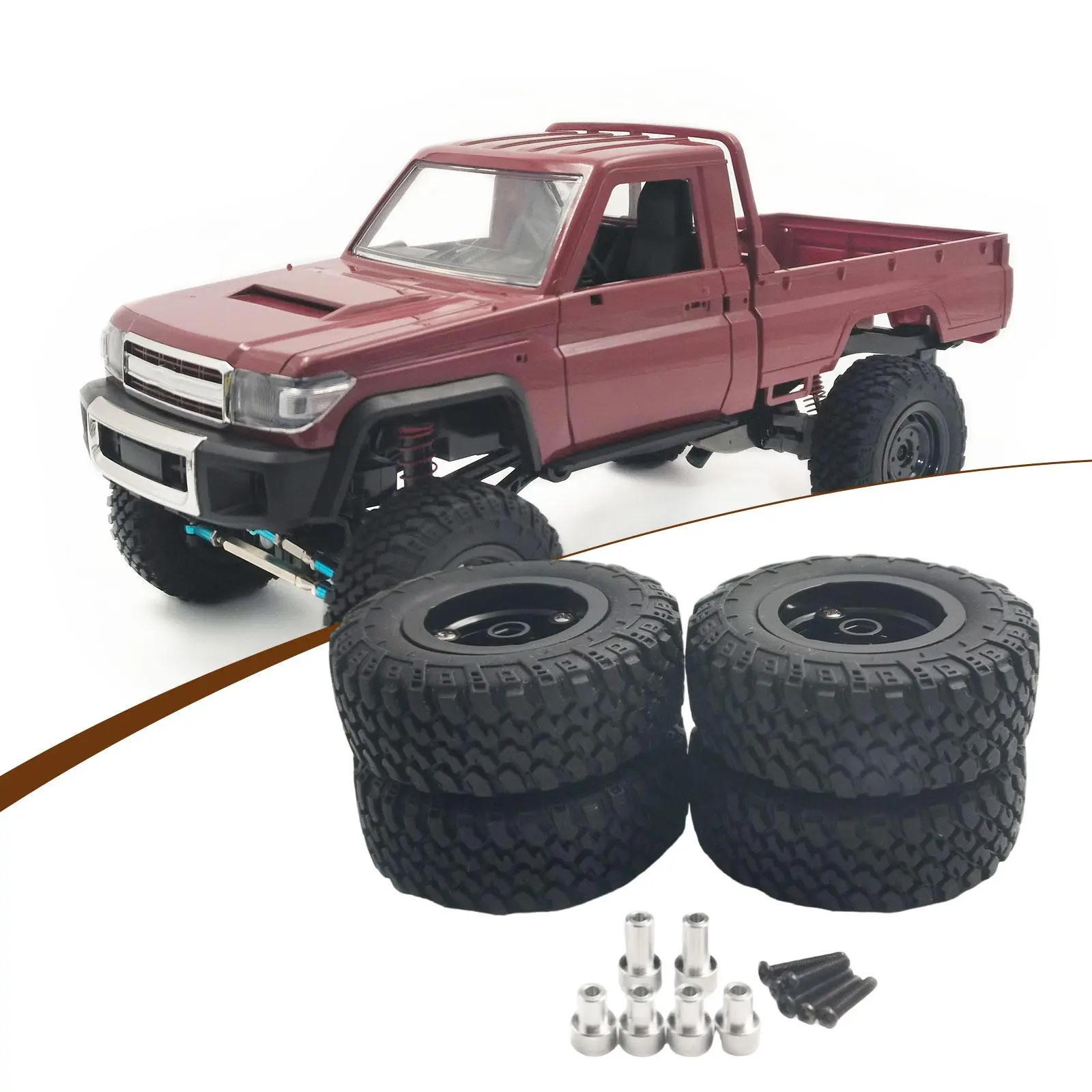 4x 1/12 RC Car Wheel Tires 74mm RC Upgrade Parts for MN82 Remote Control Car