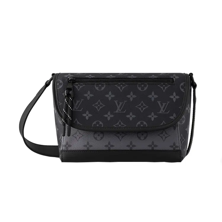Louis Vuitton Pulse Messenger Crossbody Bag for Men - Coated Canvas, Magnetic Logo Closure, Men's Accessories, Black