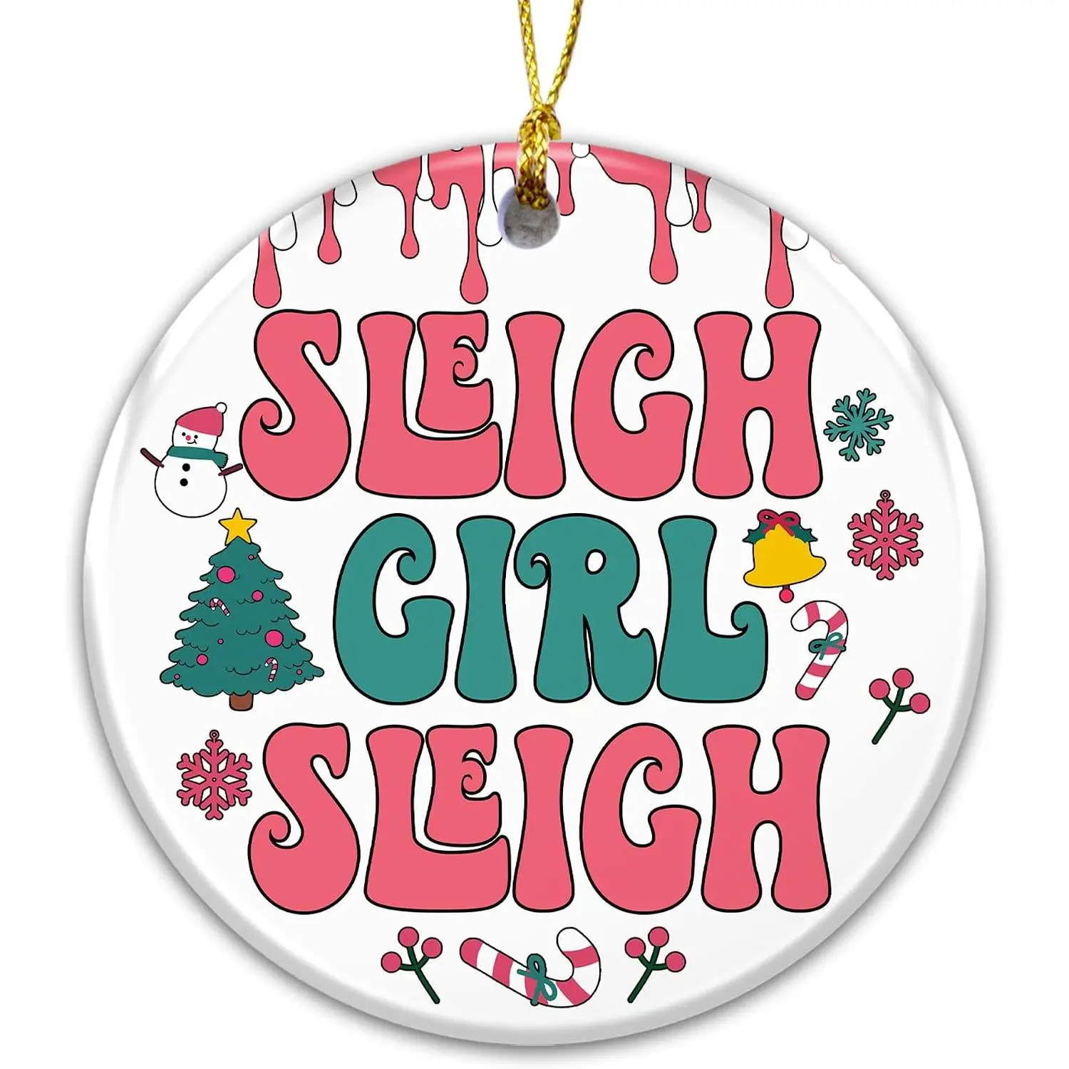 Sleigh Girl Sleigh Ornament, Girl  Ornament 2025 for Girlfriend, Sister, Bestie and  Lady for Women, , and Holiday Parties