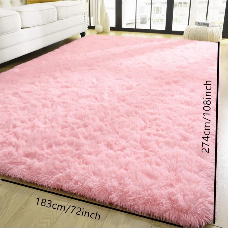 Minimalist Solid Fluffy Large Rug, Square Plush Mat with Non Slip Backing, Home Decorative Fluffy Area Rug for Living Room & Bedroom