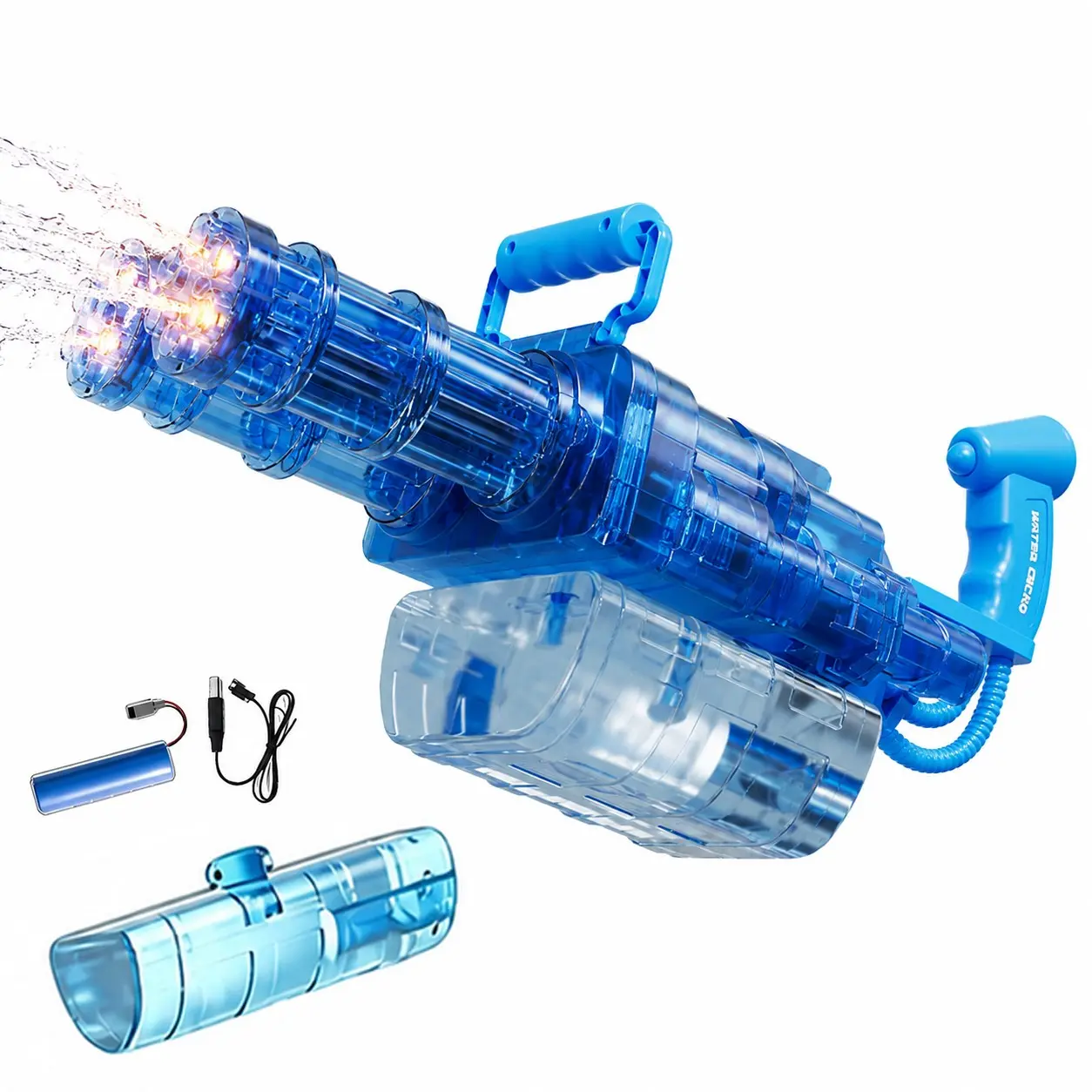Electric Water Gun, Dual Barrel Rechargeable Water Blaster, Long Range Automatic Squirt Gun for Kids, Summer Pool Beach Toys, Rechargeable Water Spray