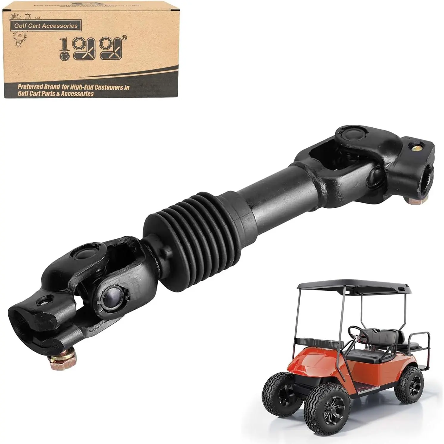 Metal Intermediate Steering Shaft Joint for EZGO TXT 2001-up Golf Cart - Direct Fit Steering Yoke Replacement, Hand Tool Compatible, Replaces OEM# 70580G01,70580-G01, Eliminates Play