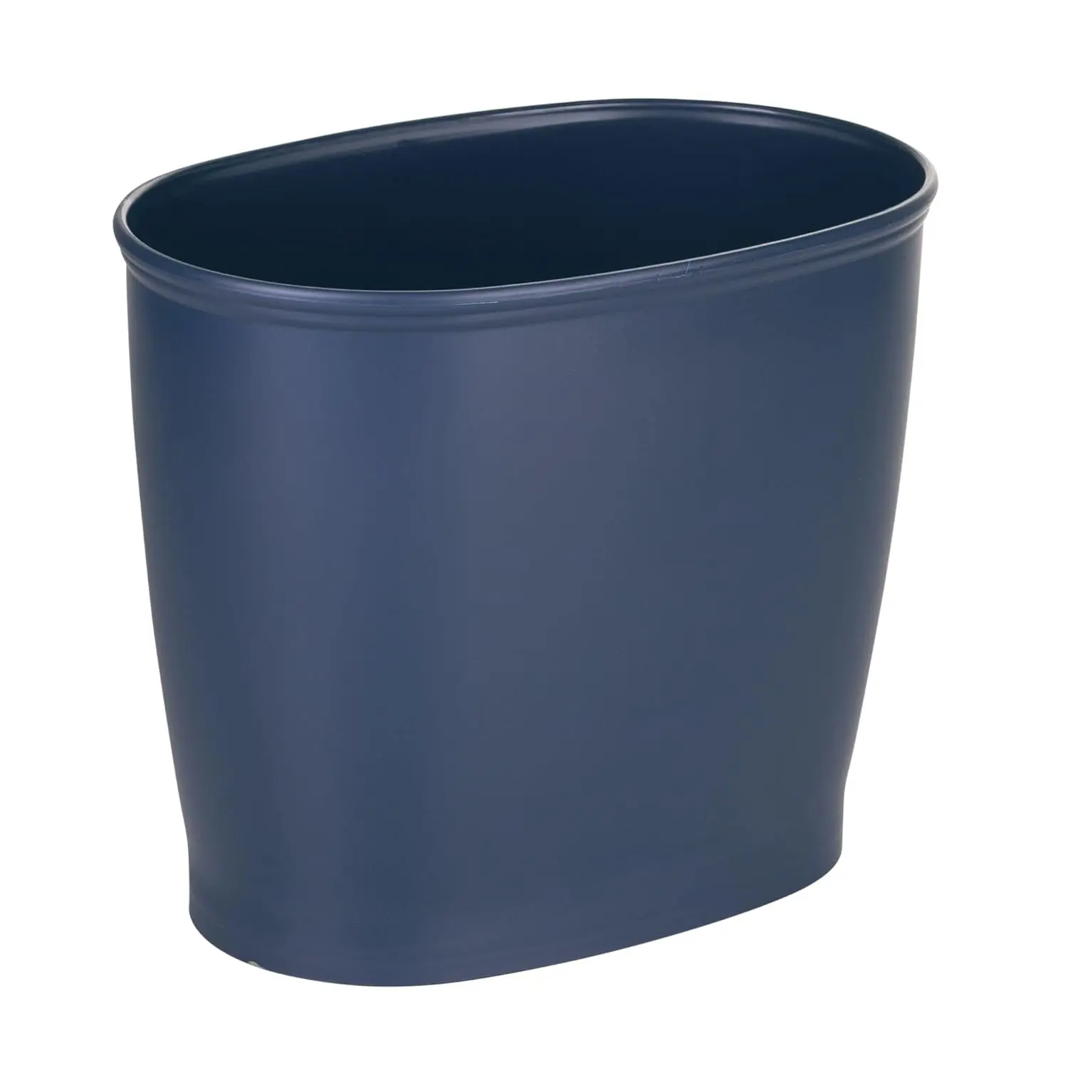 Slim Plastic Bathroom Trash Can, Small Garbage Bin for Bedroom, Office, Desk, Dorm, Navy Blue