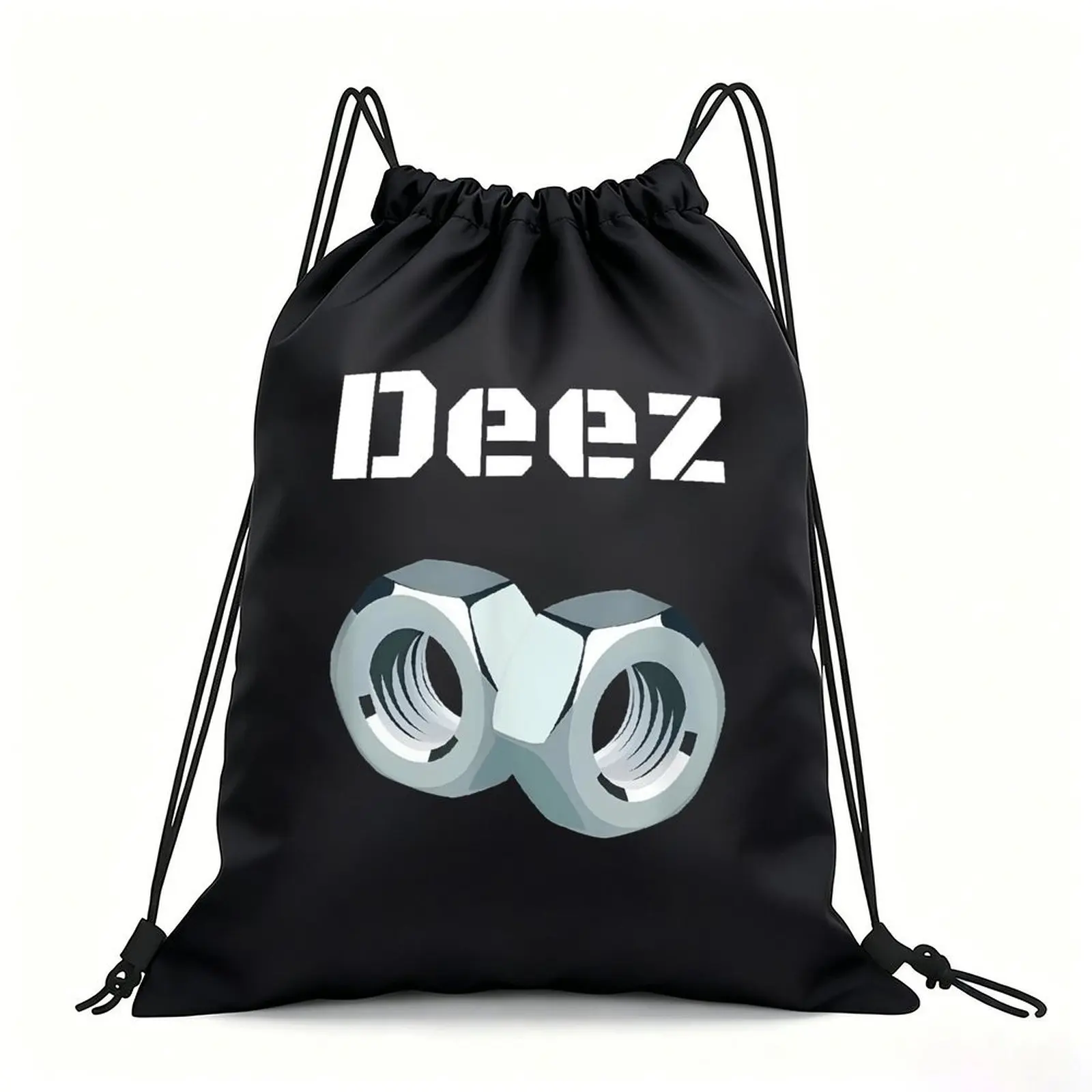 Portable Drawstring Sack Bag with Custom Graphic Print, Waterproof Polyester String Backpack for Gym Workout Swimming Hiking