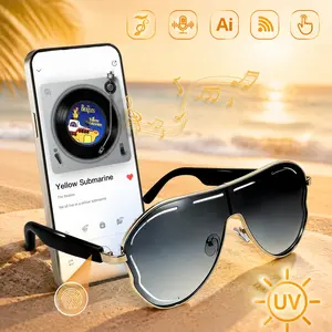 Smart Bluetooth Glasses,AI Translation 130+ Languages, Voice Assistant, Touch Control, Open-Ear Audio Glasses Hands-Free Calls with Mic, UV Protection for Travel, Outdoor Sports & Work Use Gift