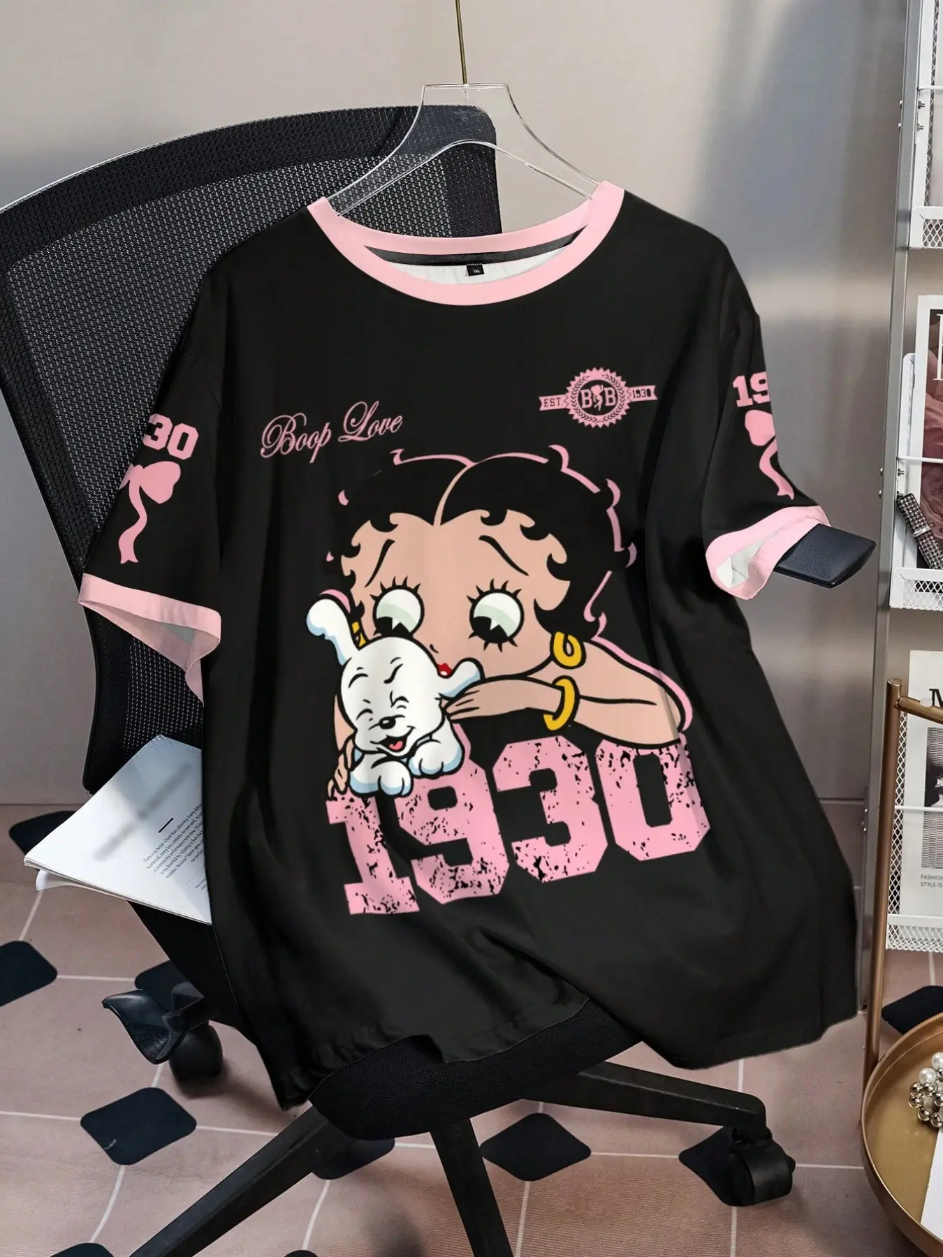 Women's Vintage Cartoon Graphic T Shirt Preppy Streetwear Short Sleeve Casual Top