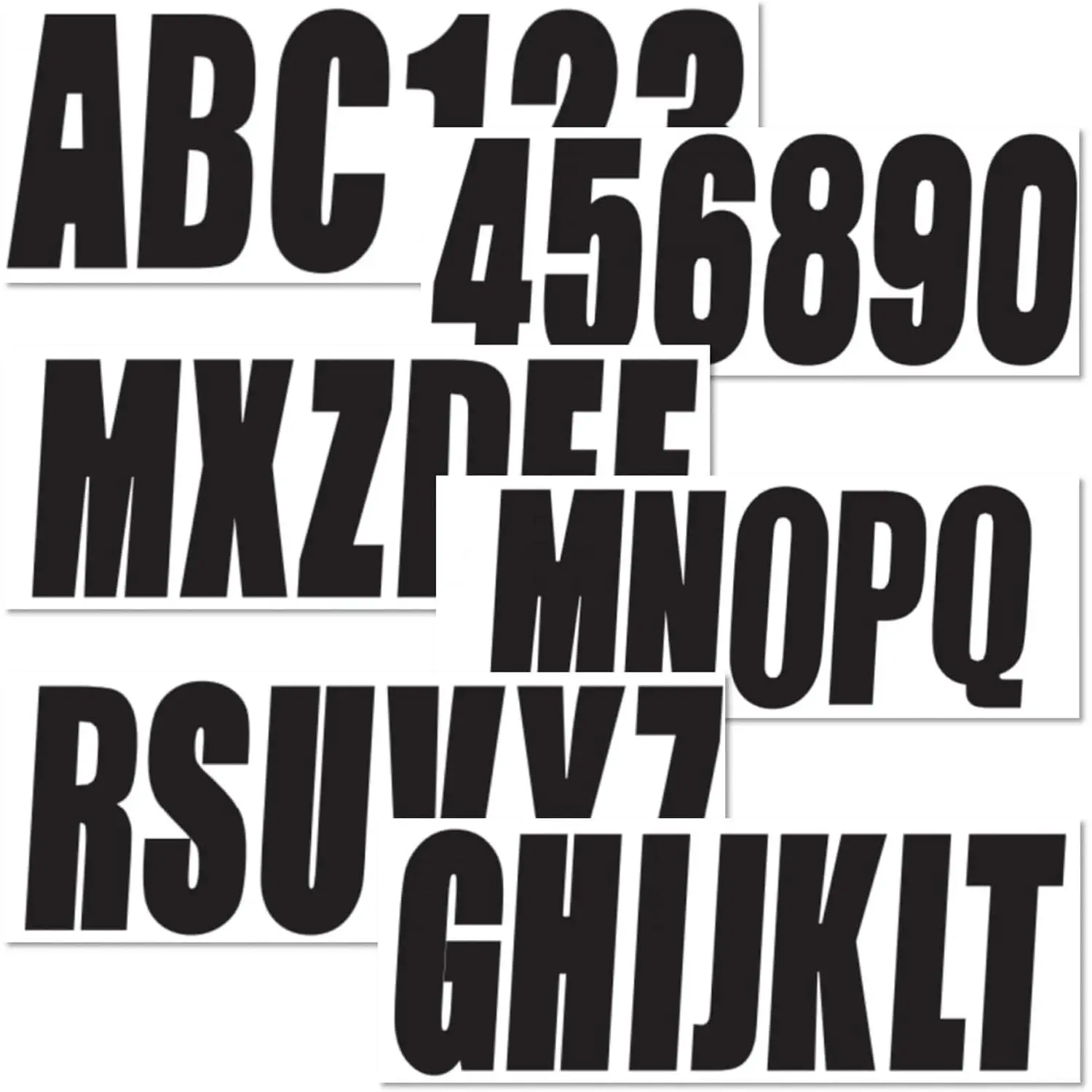 3 Inch Boat Registration Number & Letter Vinyl Decal Stickers | Marine Grade Waterproof & Anti-Scratch for Hull, PWC, Jet Ski & Pontoon | 4 Sets, BlackGift