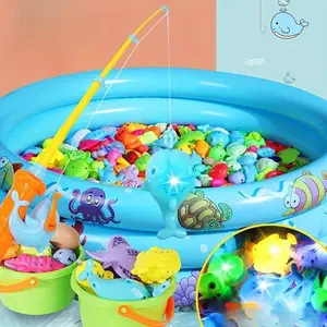 36pcs Fishing Game Toy Set for Kids, Kid Playset, Toddler Pretend Play, Cartoon Ocean Creature Recognition, Fun Interactive Parent-Child Game Gifts for Christmas & New Year