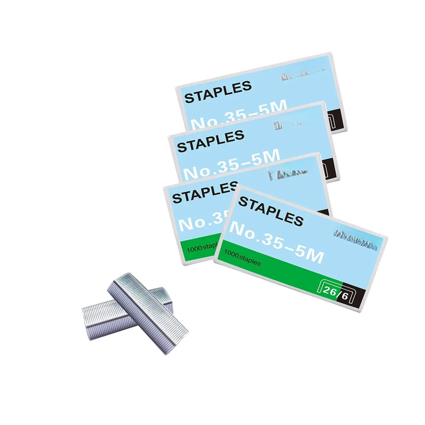 4000 count 1/4 Inch Standard ,Desktop Staple,26/6 Type Galvanize Staple | 26/6 Standard , 100 per Strip, 4 Boxes of 4000, Fits 1/4" Standard Staplers, for Office School  Stapler Refills