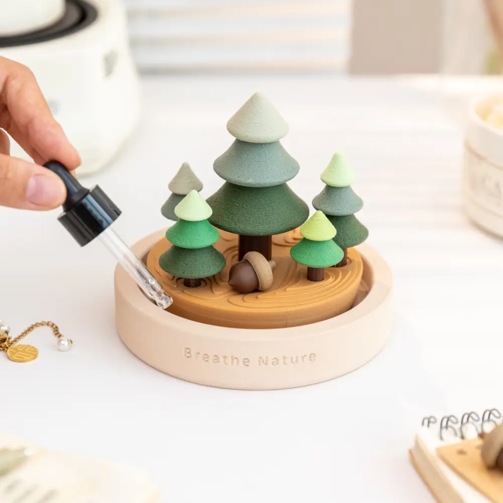 1Pc Christmas Tree Mini Forest Landscape Decoration, Flameless Aromatherapy Essential Oil Diffuser, Perfume Diffuser, Home Fragrance Diffusers, For Bedrooms, Home Offices, Bathrooms, Living Rooms, Cars, Gift For Women, Christmas Decorations