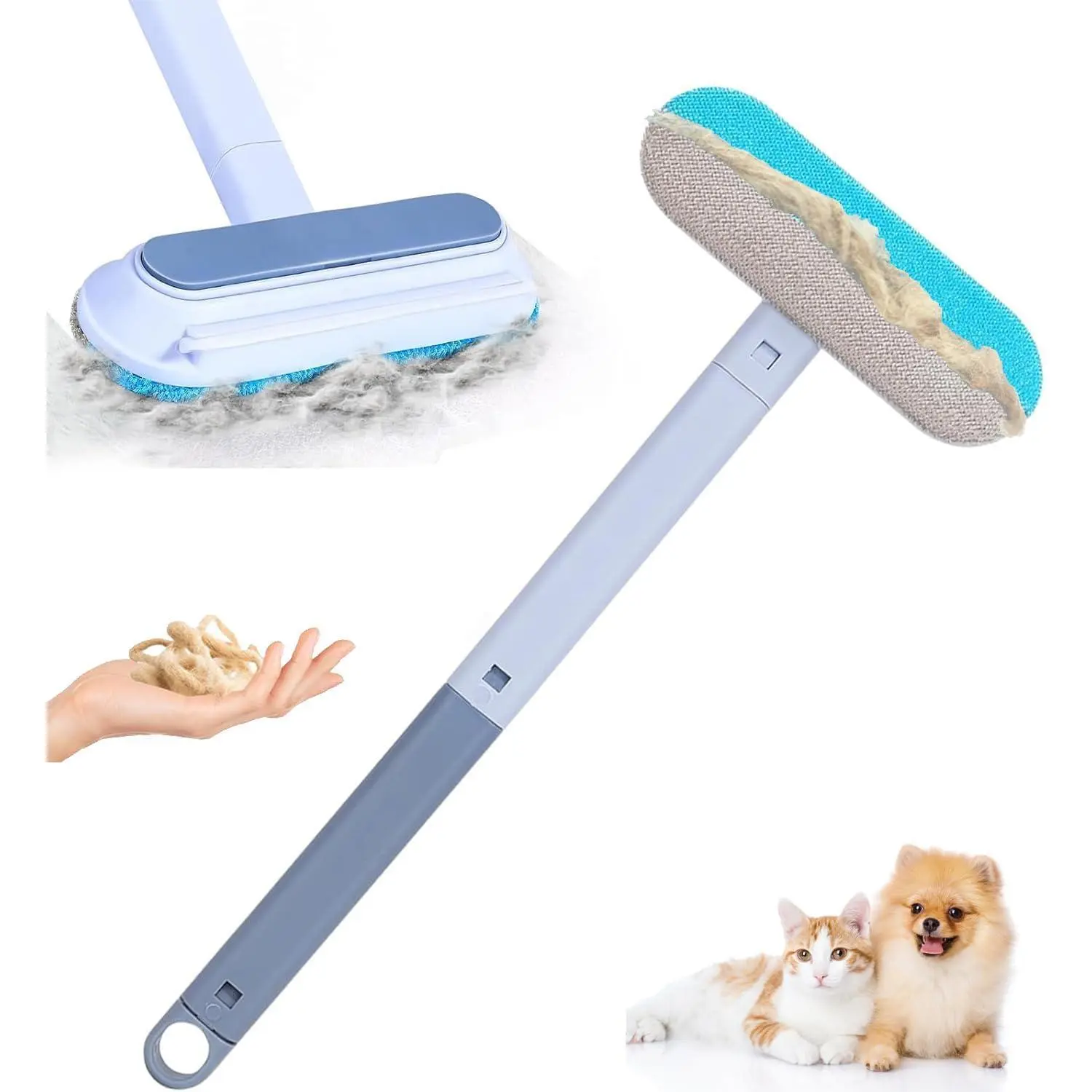 4-in-1 Multifunctional Lint Remover - 17-in Extra Long Handle Gentle Clean Hair Removal Tool for Couch, Carpet, Multifunctional Tool