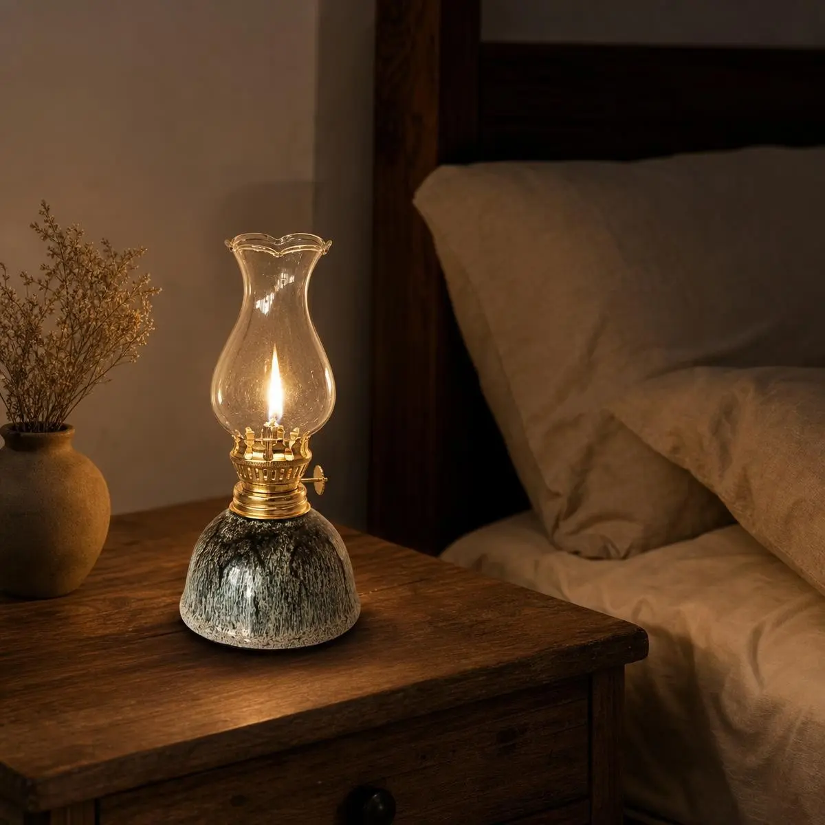 Ceramic Oil Lamp, Colorful Glaze Ceramic Candle Holder, Decorative Tabletop Light, Tea Ceremony Atmosphere, Outdoor Camping Lantern, Indoor Decoration, Emergency Light, Vintage Metal Finish, Candle Holders For Table Centerpiece