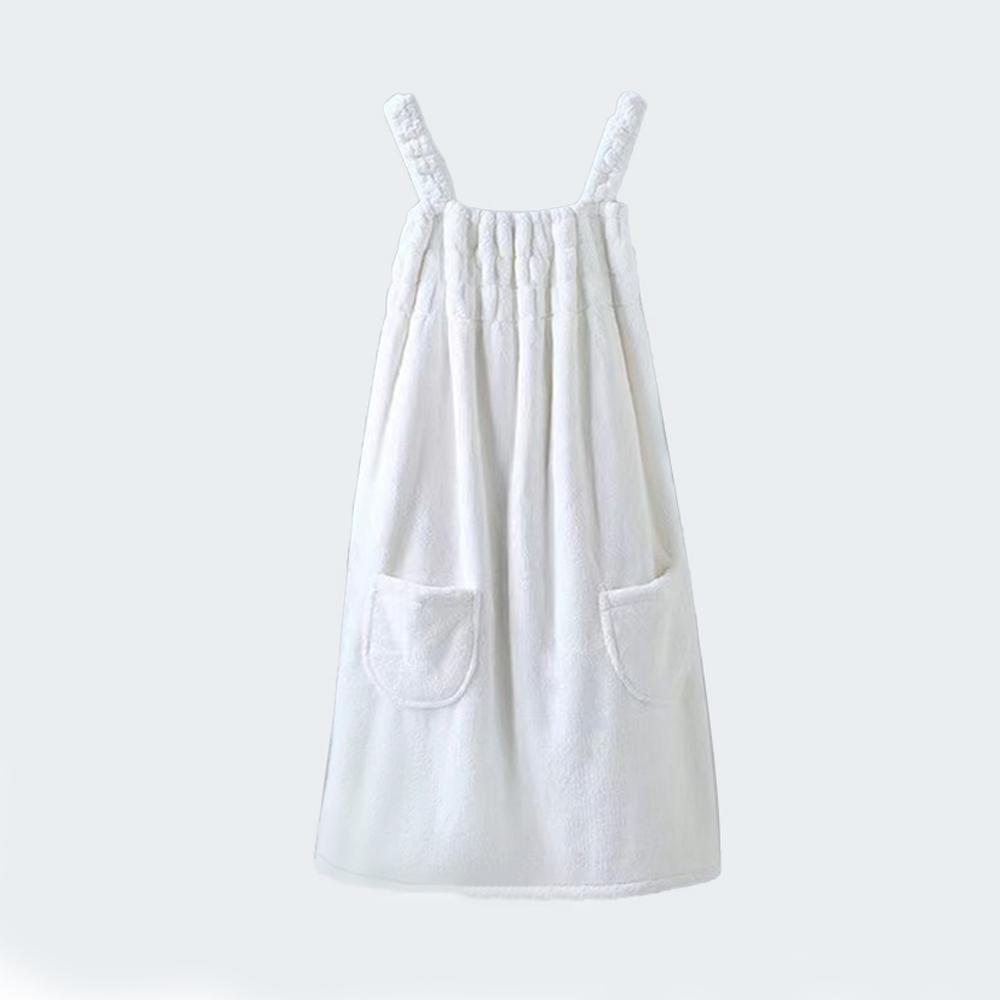 Wearable Bath Towel, Bath Sheet Towel & Hair Dryer Hat Set, Coral Fleece Shower Skirt, Absorbent Robe with Pockets, Must-Have Bathroom Accessories, Super Absorbent Towel