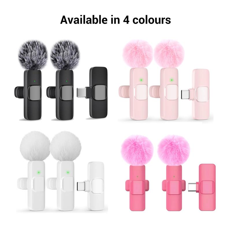 Wireless Mini Lavalier Microphone for iPhone, iPad & Android, Intelligent Noise-Cancelling Plug & Play Lapel Mic for Lightning, USB-Rechargeable Microphone for Short-Video Platforms, Video Recording, Vlogs & Live Streaming, USB Rechargeable Mic