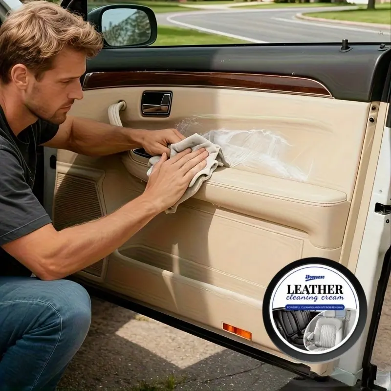Car Leather Care Cream, Interior Wax, Cleaning and Polishing Agent, Long-Lasting Protection, Suitable for All Car Models