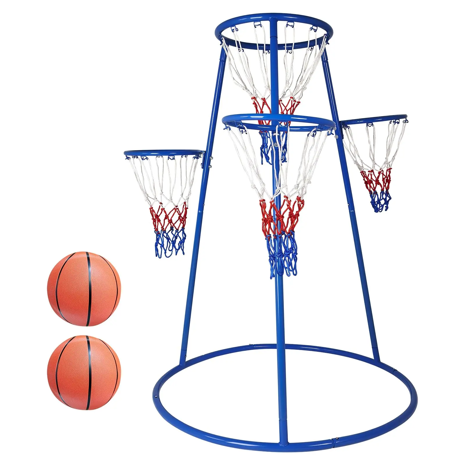 4 Hoop Basketball Set for Toddlers, Indoor & Outdoor Play, Preschool Toy for Ages 3+, Includes 4 Basketballs and Air Pump, Fun Basketball Game for Kids