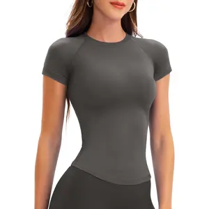 Sleeve Workout Shirts for Women Crew Neck Compression Workout Tops Breathable Lightweight Athletic Yoga Tees