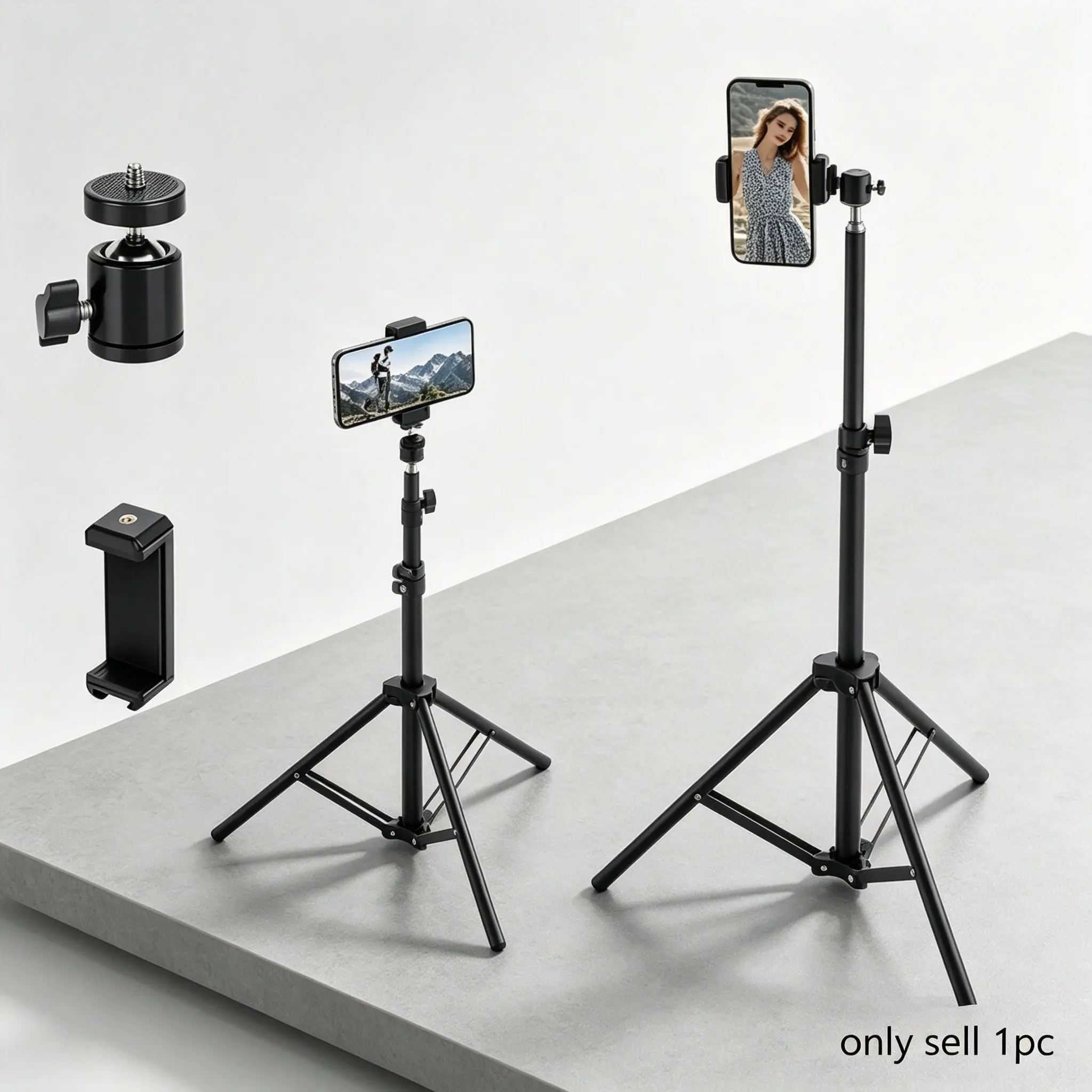 160cm Lightweight Photography Light Stand Tripod, Universal Adapter for Lighting/lightbox/camera/mobile Phone Holder, Portable Foldable Design, Photography Tool