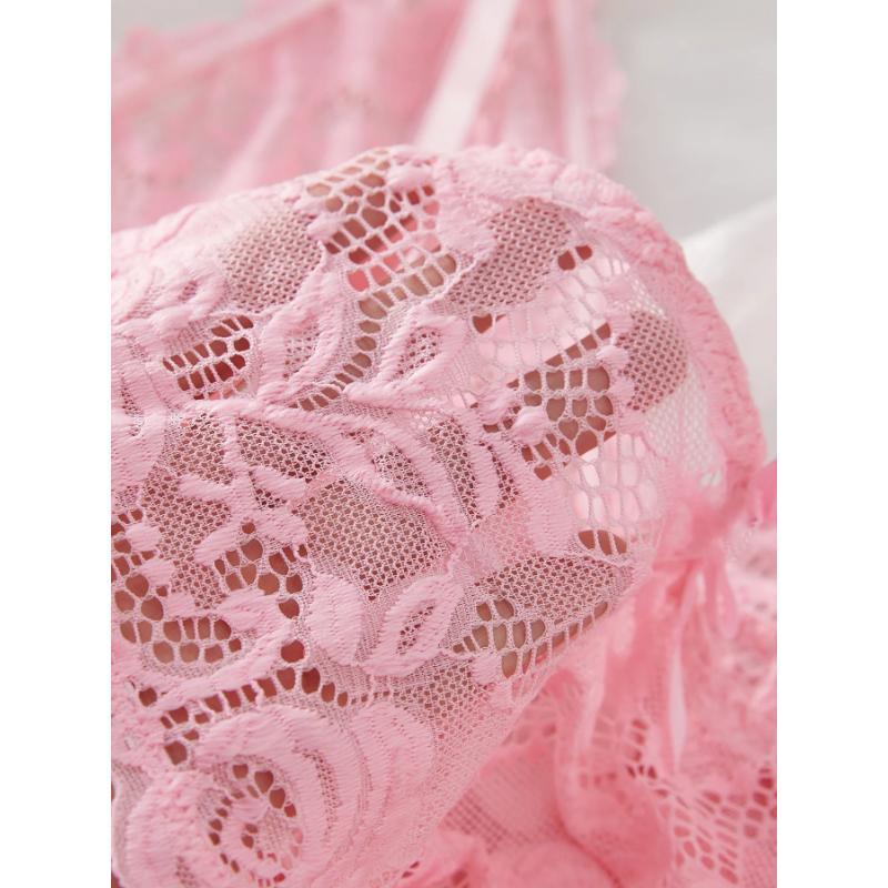 Sexy Lingerie Set Women Erotic Bra Nightdress Sexy Lace Sleepwear Solid