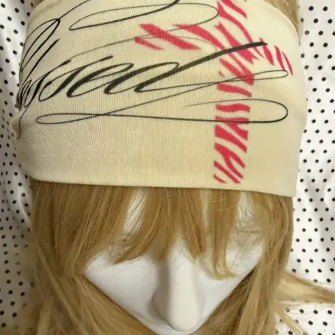 Y2K Wide Elastic Headband with Abstract Graphic Print, 21 x 9 cm Casual All-Season Hair Accessory for Girls and Women