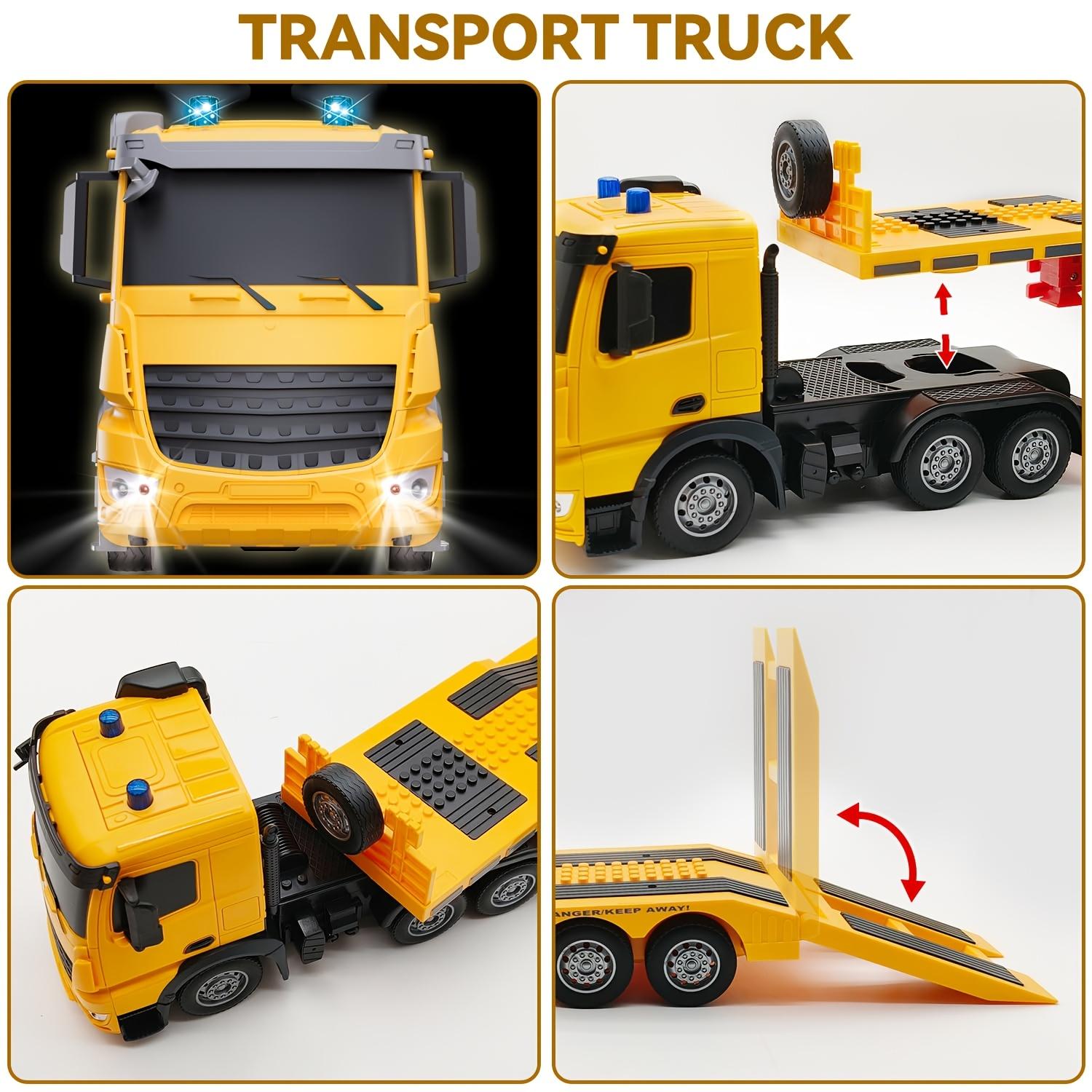 RC semi-trailer truck with trailer |   1:24 scale, metal structure, with sound and light features, 2.4Ghz remote control