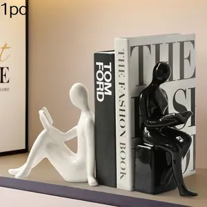 Elegant Ceramic Bookend Figurine, Modern Minimalist Decor for Living Room, Study, TV Stand, Bar Cabinet, Perfect Moving Gift