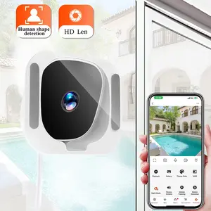 HD Window Camera,Indoor Security Camera, Home Monitoring Camera with 2.4GHz WiFi, AI Motion Detection, Person & Pet Alerts, 2-Way Audio, 24/7 Recording, Quick Setup Window Mounted Camera for Front Window & Garage Surveillance