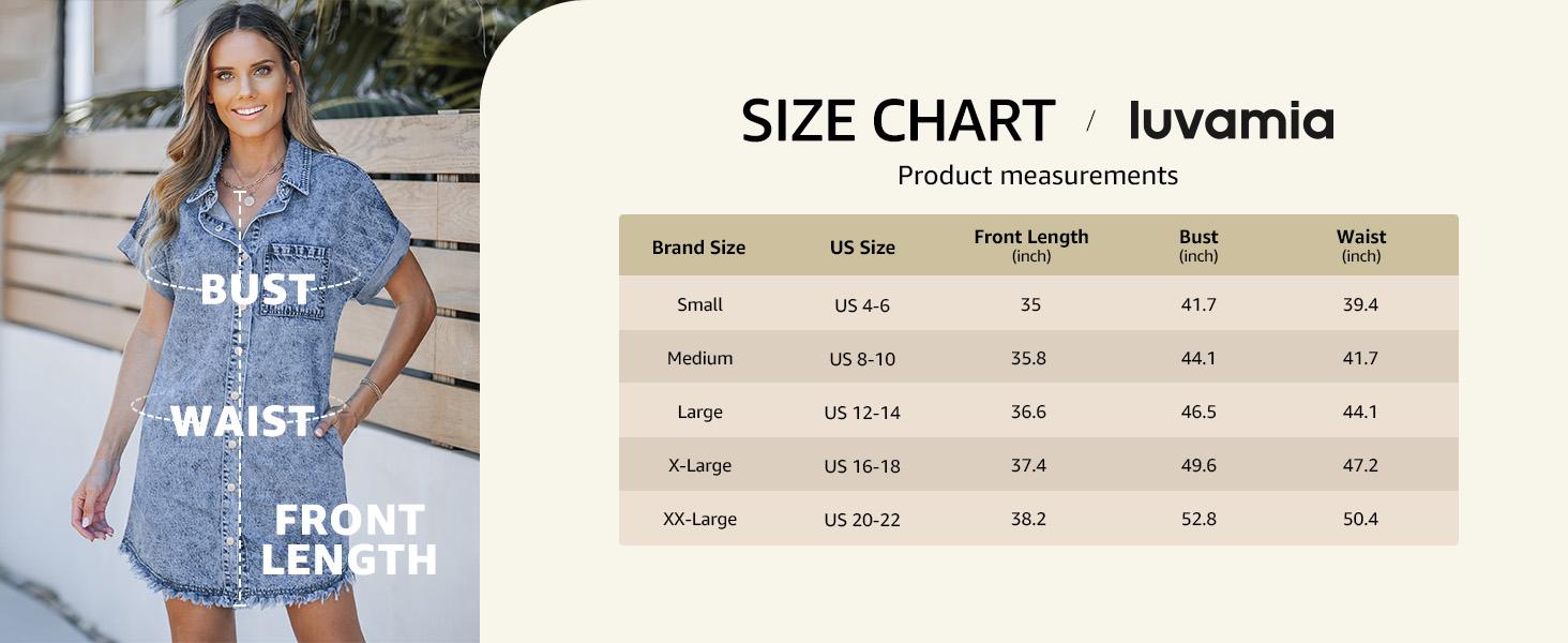 luvamia Denim Dress for Women Button Down Short Sleeves Casual Summer Jean Shirt Dresses with Pockets Frayed Hem Womenswear Shortsleeve Minimalist valentine's day outfit graduation dress birthday dresses
