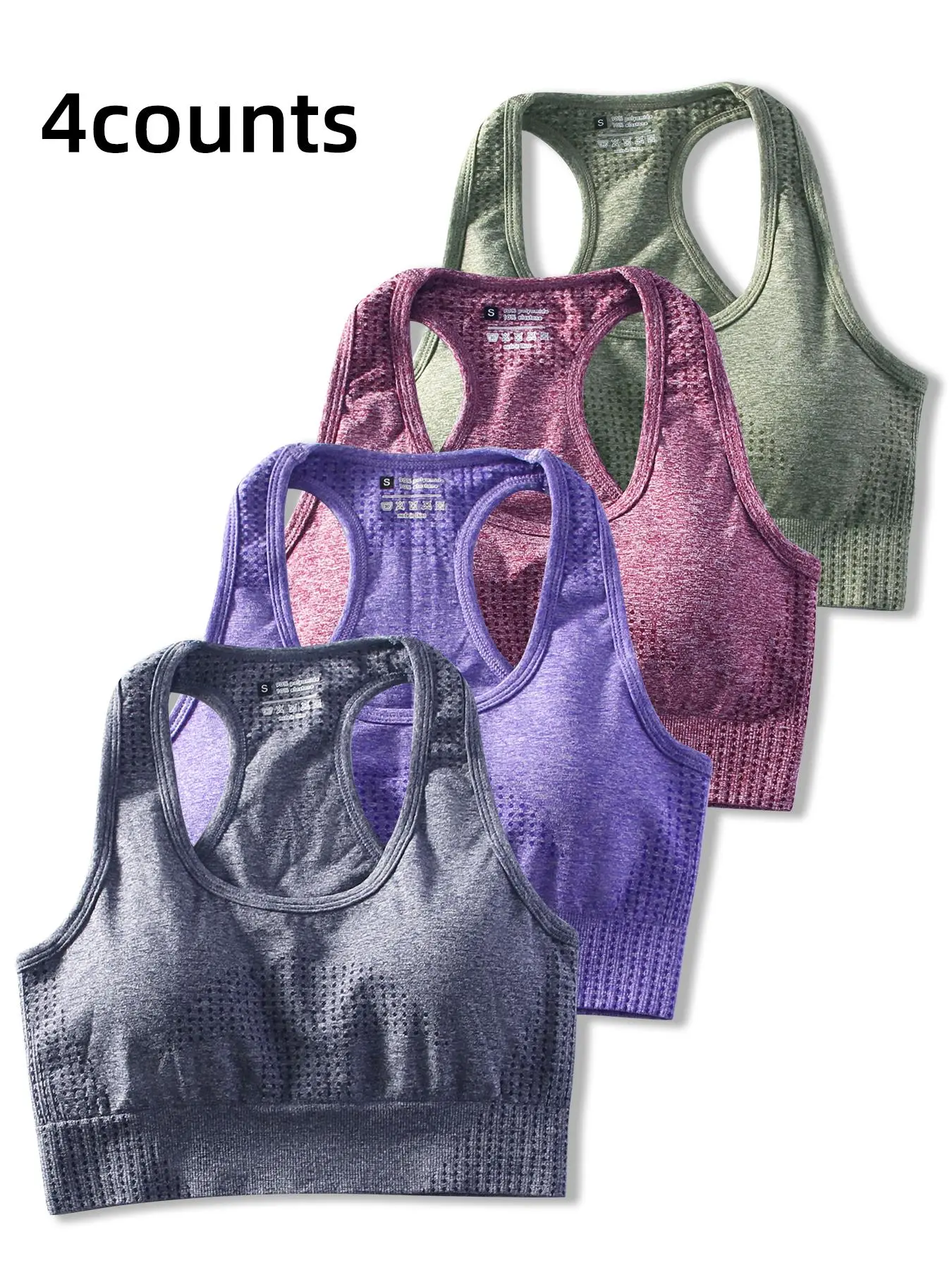 Women's Solid Sports Vest, Tight Fit Breathable Comfortable Detachable Pad Sports Bra, Ladies Workout Gym Yoga Top for Summer Workout Bras
