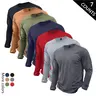 Men’s lightweight loose-fit long-sleeve T-shirt set (7 pieces) for spring/autumn; trendy casual athletic black tops—ideal as a gift for husband or boyfriend; suitable for streetwear, commuting, outdoor activities, and vacations.