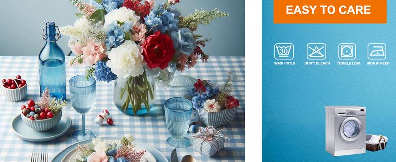 Checkered Rectangle Tablecloth, Cotton Gingham Table Cloth Plaid Table Cover for Spring Summer Picnic Kitchen Dinner Restaurant Easter Party(55x70,Blue Checkered Rectangle Tablecloth, Cotton Gingham Table Cloth Plaid Table Cover for Spring Summer Picnic Kitchen Dinner Restaurant Easter Party(55x70,Blue