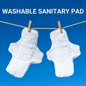 3pcs Cotton Yarn Lining Sanitary Pads Breathable Washable Daily Pads Adjustable Buckle Design Keep It In Place Panty Liners
