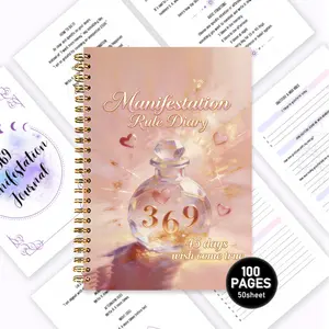 369 Law Wish Journal, Cosmic Energy Awakening Handbook, 45-Day Dream Advancement, Women's Power Growth Guide, featuring the 3-6-9 Programming Method, positive affirmations and enlightening questions, goal setting, Law of Attraction Wish Book, dedicated no