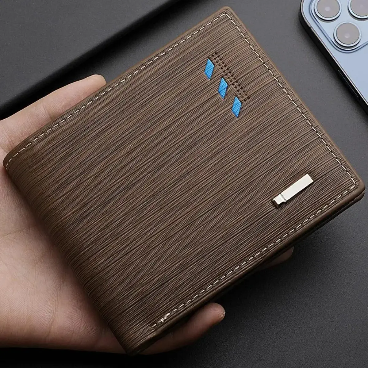 Men's Short PU Leather Wallet - Multi-Slot Card Holder, Brown Cowhide Plain Multi-Compartmental Men's Wallet for Daily Use, Brown Men's Wallets, Cowhide Men's Wallets