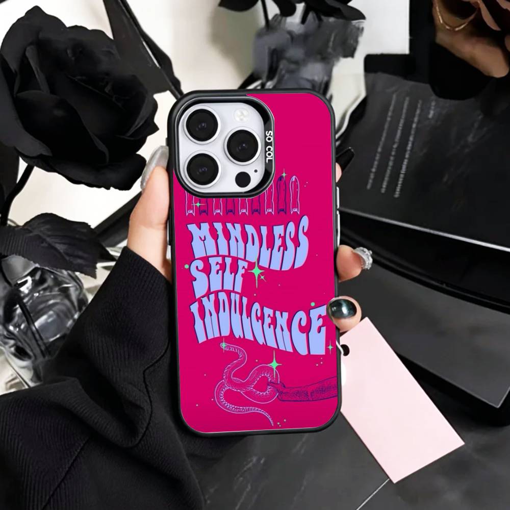 M-Mindless S-Self I-Indulgence Phone Case For iPhone17,16,15,14,13,12,11 Plus,Pro Max Colored Silver Plated Inside Cover