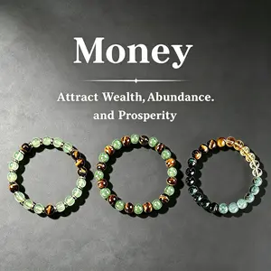 Money Magnet Bracelet for Wealth & Good Luck - Arpurraina Green Aventurine Tiger Eye Colorblock Beaded Bracelet - Positive Energy Protection Healing Crystal Bracelet Fashion Spiritual Jewelry Gift for Women encouragement personal strength