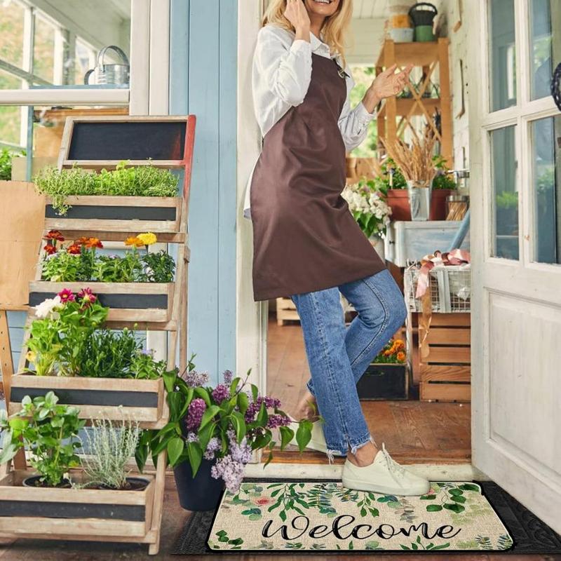 Home/Welcome Letter Pattern Door Mat, 1 Count Non-slip Rectangle Door Entrance Mat, Decorative Floor Mat for Home Living Room Bedroom Kitchen Bathroom, Boho Washable Rug