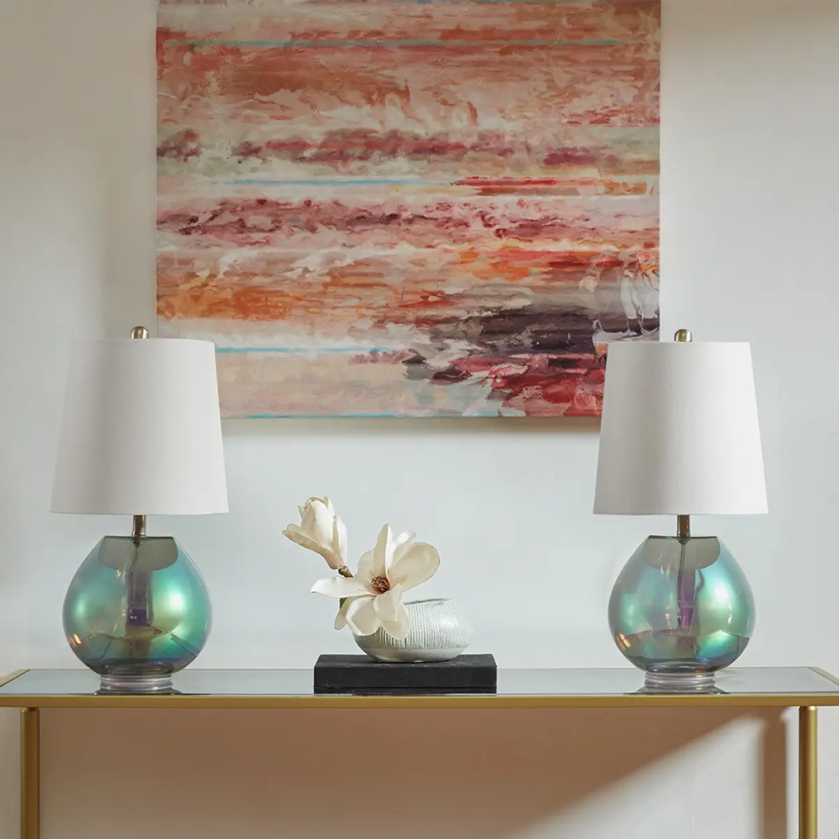 Iridescent Glass Table Lamp