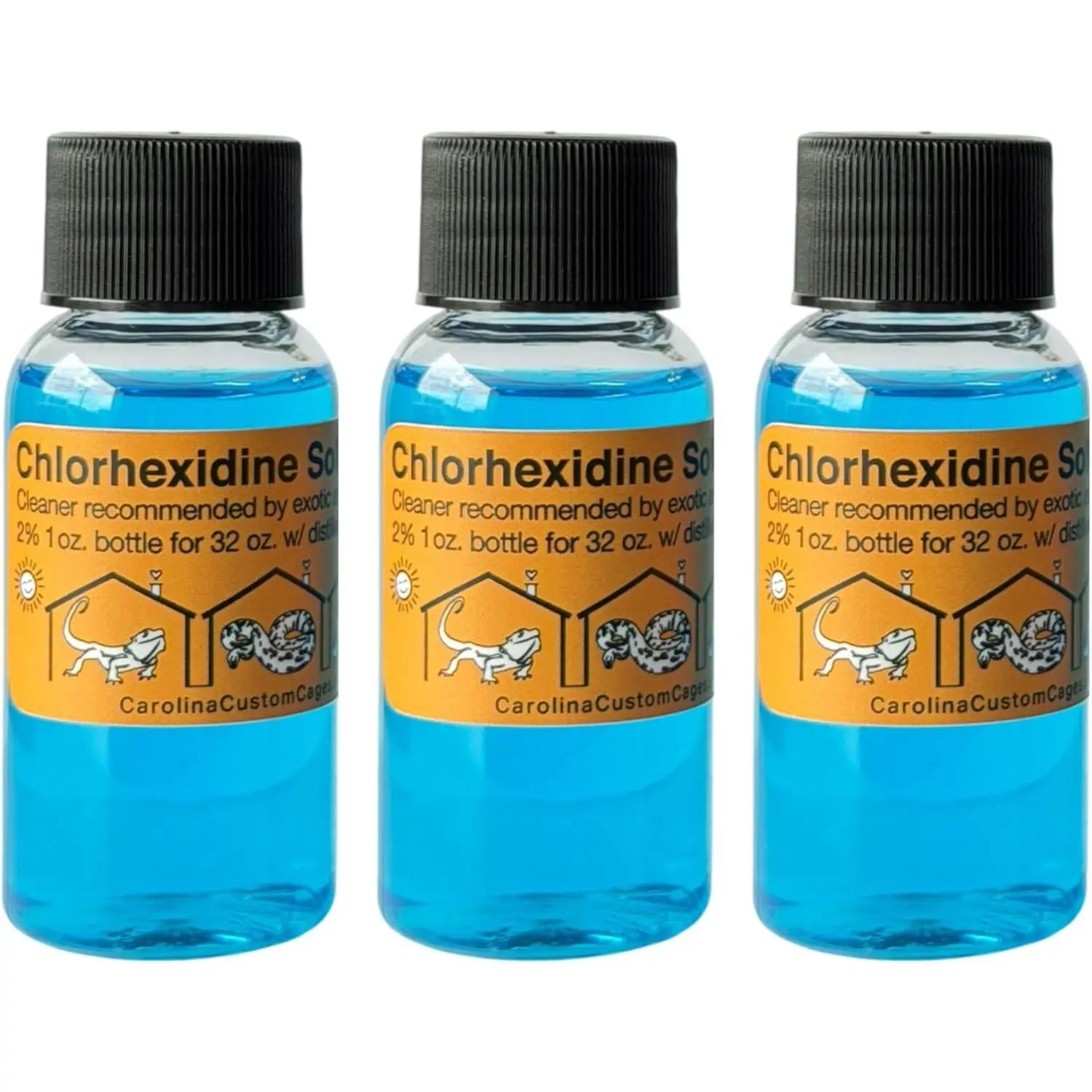 3 Refills of 32 oz Each, 2% Chlorhexidine Solution, Chlorhexidine Cleaning Spray for Reptile Habitats