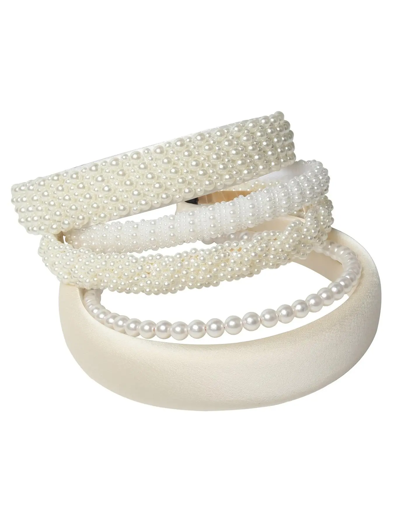 5pk Pearl Headbands for Women Girls, Cute Dainty Bling Faux Pearls Hairbands, Wedding Hair Accessories, Hair Hoop Headband, Bride Hair Accessory