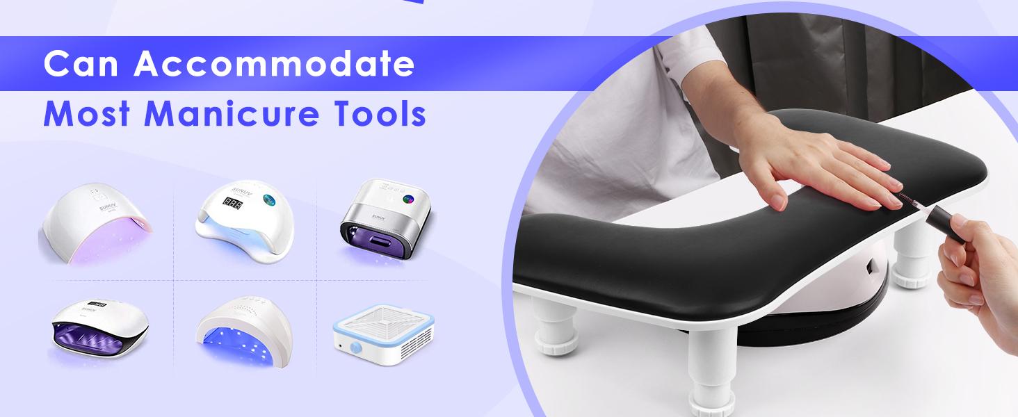 Manicure Arm Rest for Nails Tech: U-shaped Adjustable Nail Armrest - Black PU Leather Hand Stand Rest for Manicurists Manicure Arm Rest for Nails Tech: U-shaped Adjustable Nail Armrest - Black PU Leather Hand Stand Rest for Manicurists