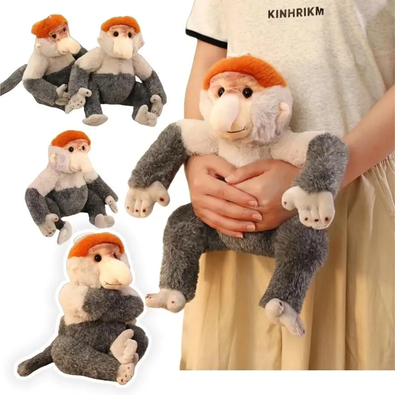 Proboscis Monkey Plush Toys Soft Dolls Pillow - Creative Cartoon High-Quality Baby Comfort Gift for Birthday Or Valentine's Day